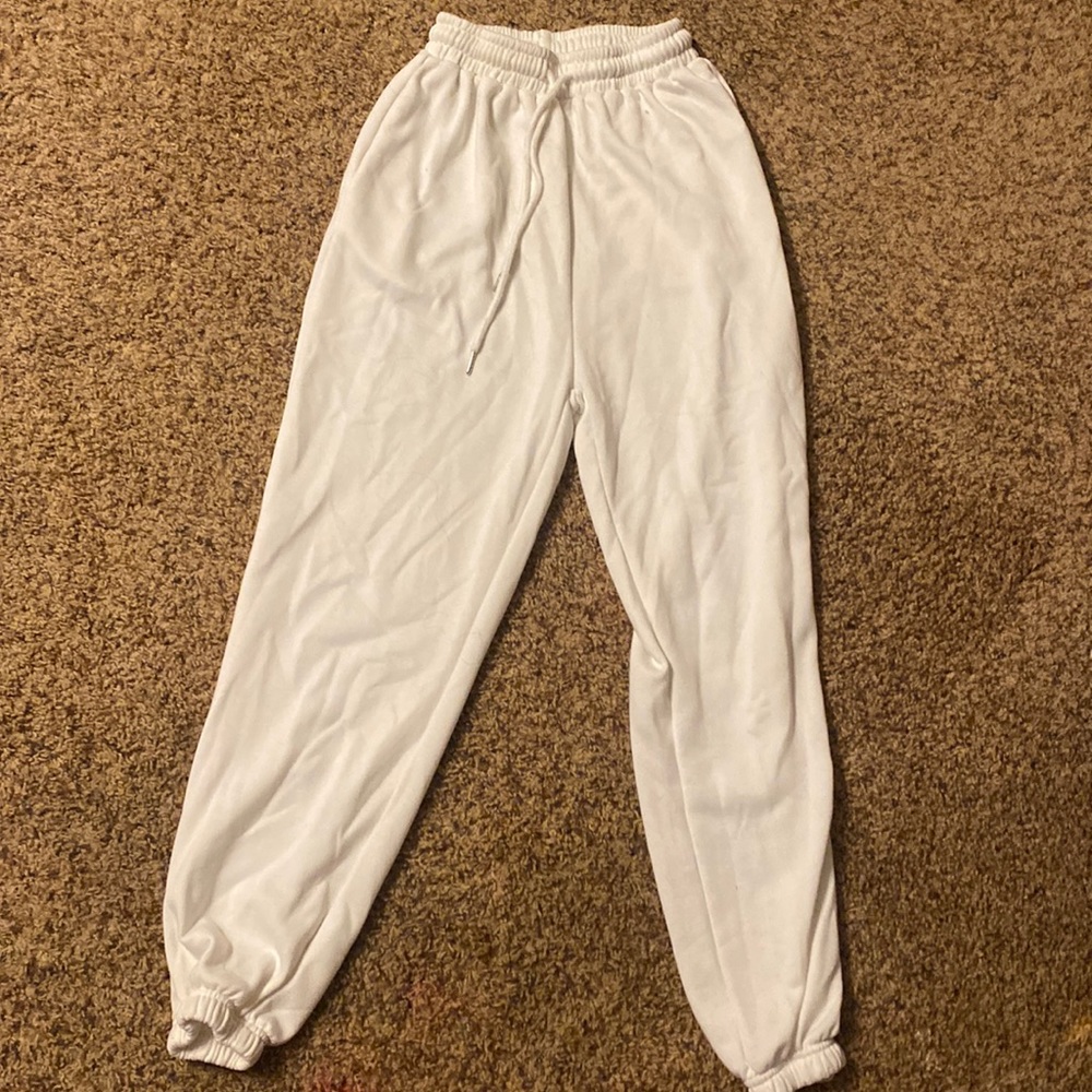 white sweatpants